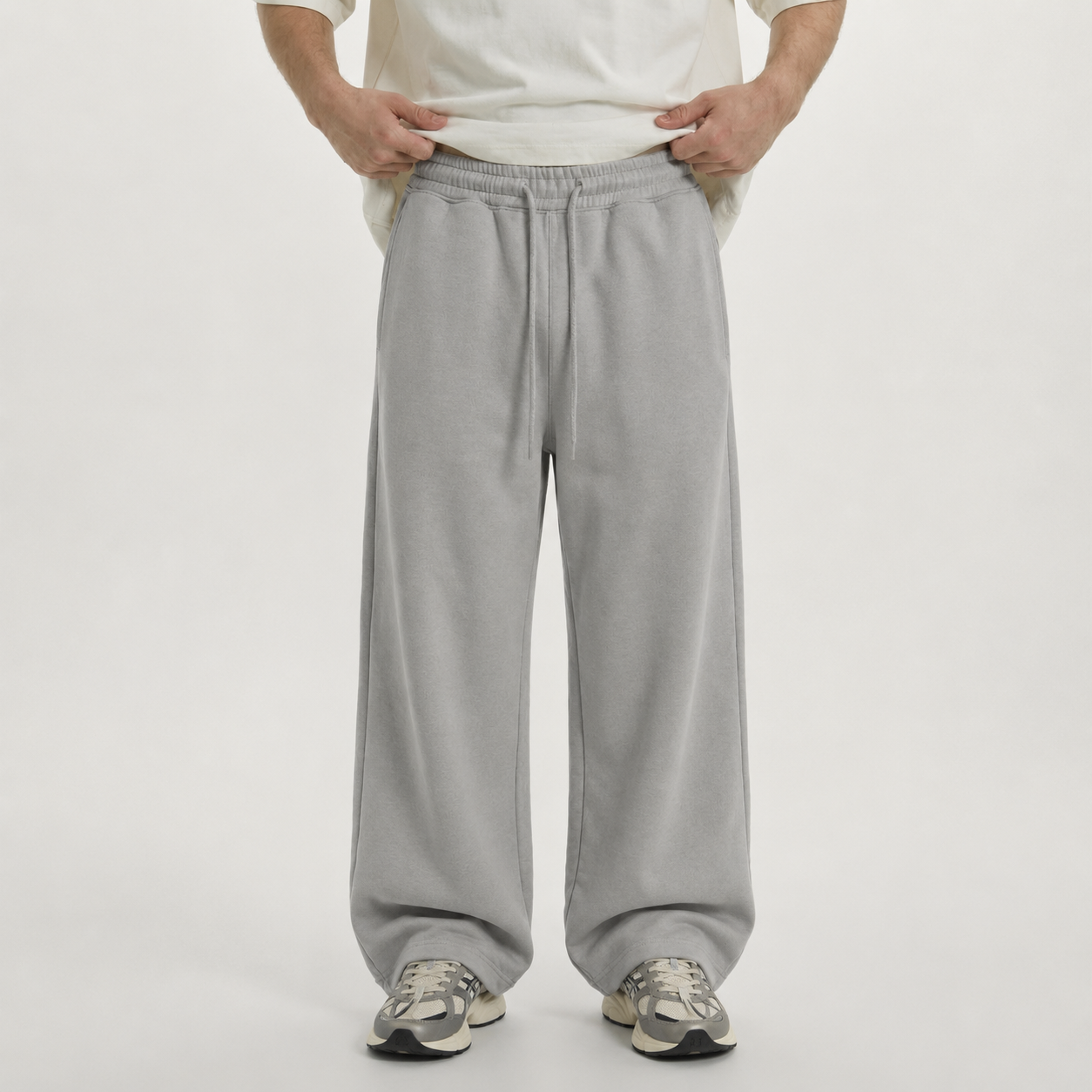 Grey Wide Leg Sweatpants