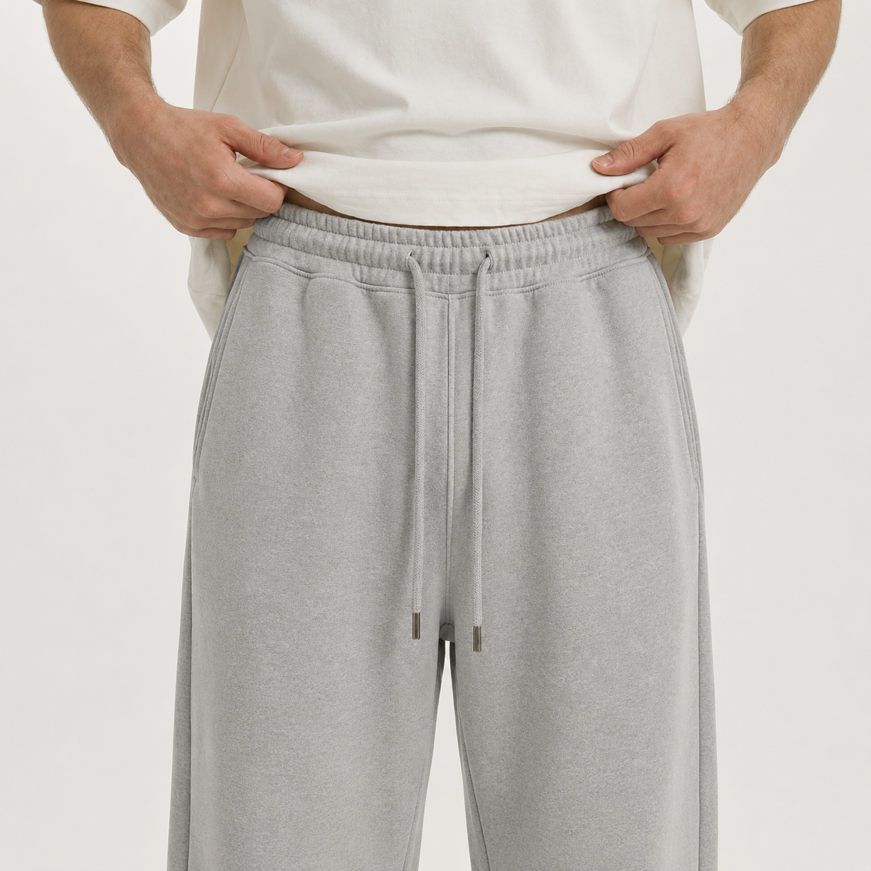 Grey Wide Leg Sweatpants