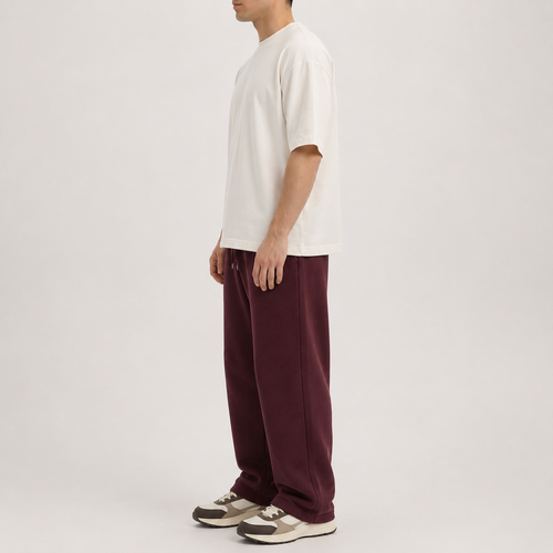 Burgundy Wide Leg Sweatpants