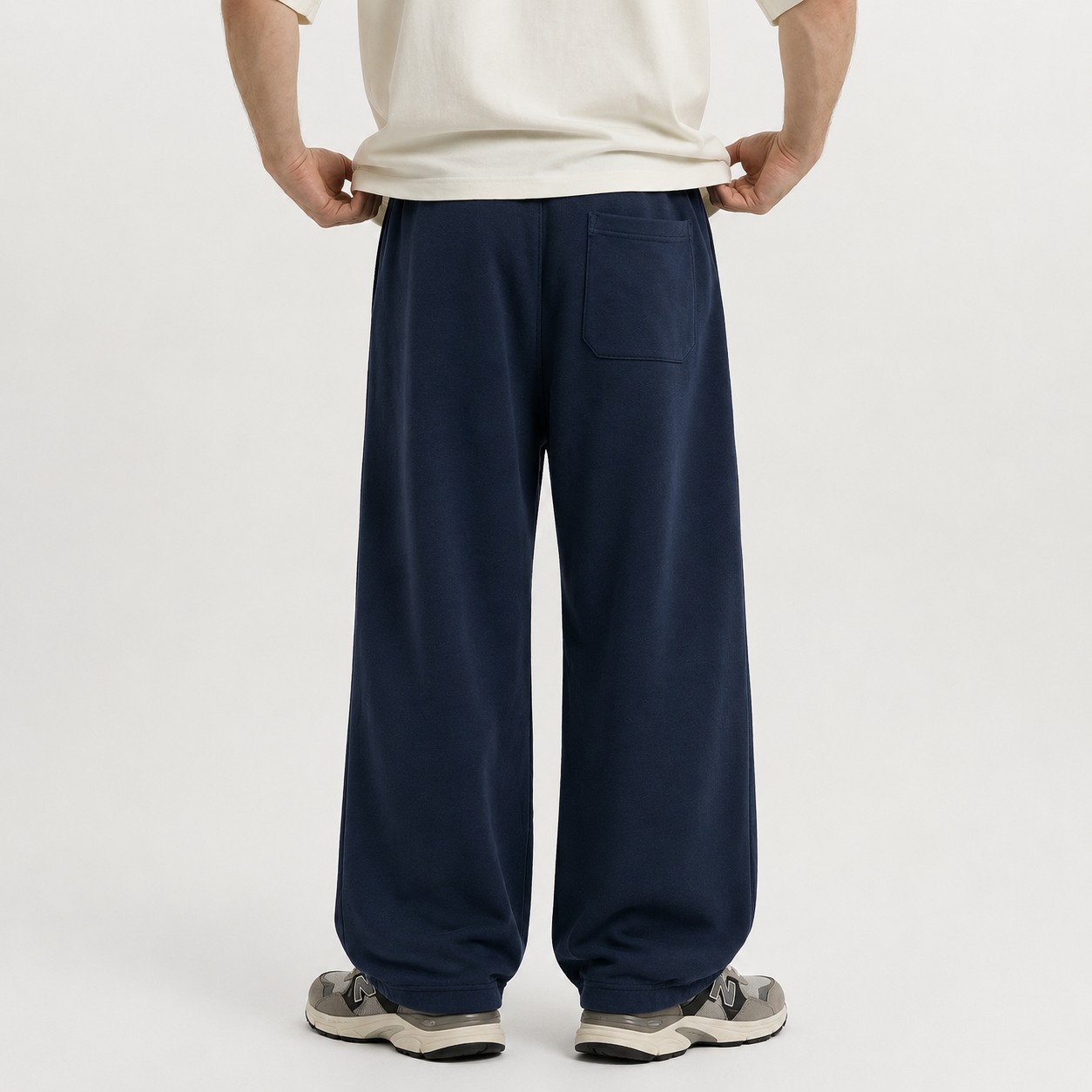 Navy Wide Leg Sweatpants