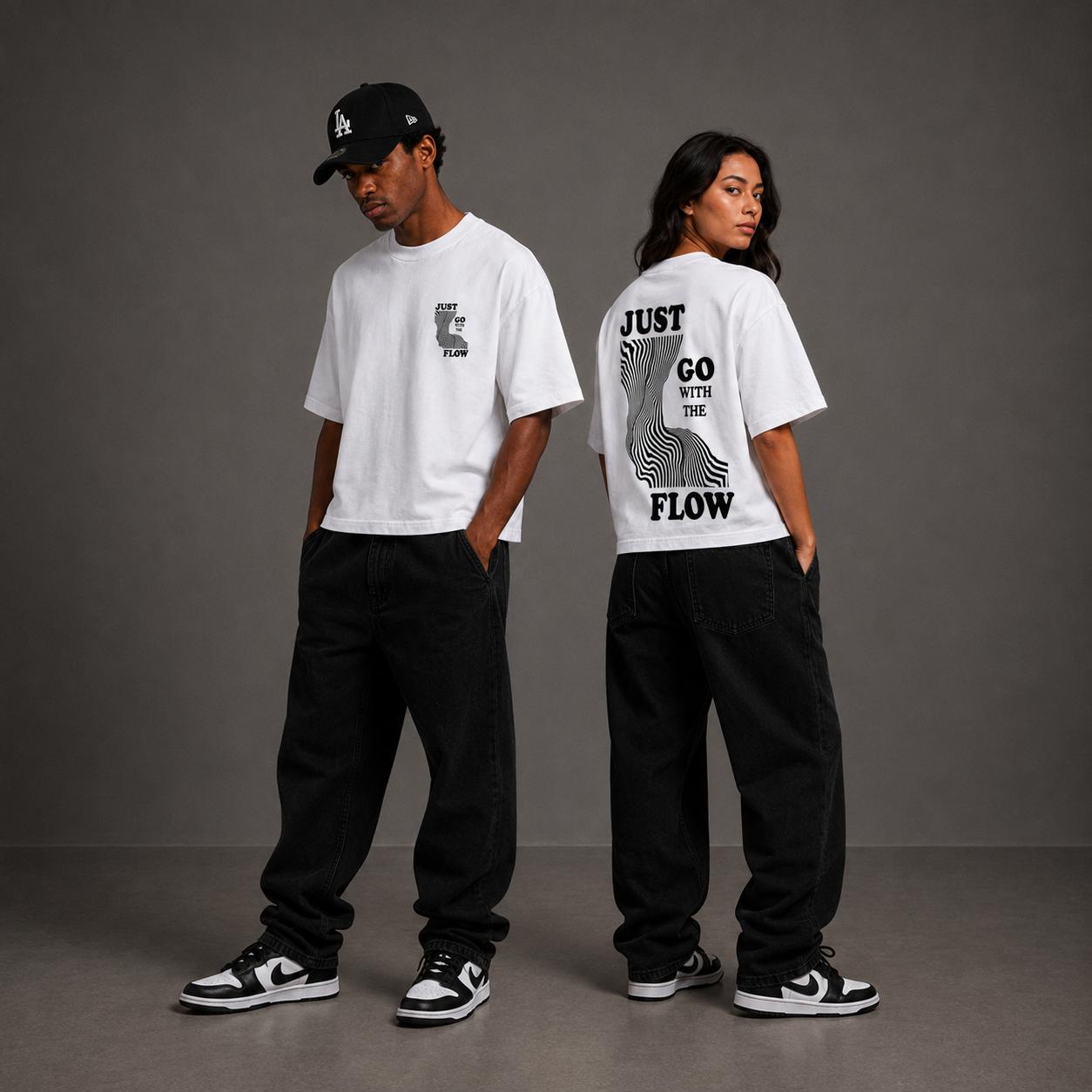 Just Go With The Flow Boxy Fit T-Shirts